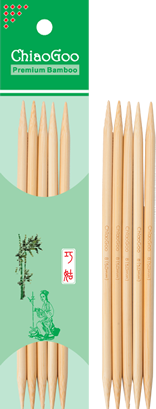 ChiaoGoo  6″ (15 cm) Natural color bamboo double points