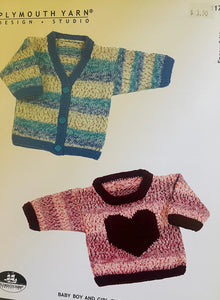 Plymouth Pattern  # 1176 – Baby Boy and Girl Sweaters