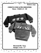 #13 Child's Cow & Pig Sweaters by Melinda Goodfellow