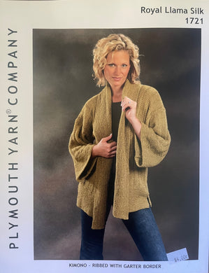 Plymouth Pattern  #1721 – Kimono – Ribbed With Garter Border