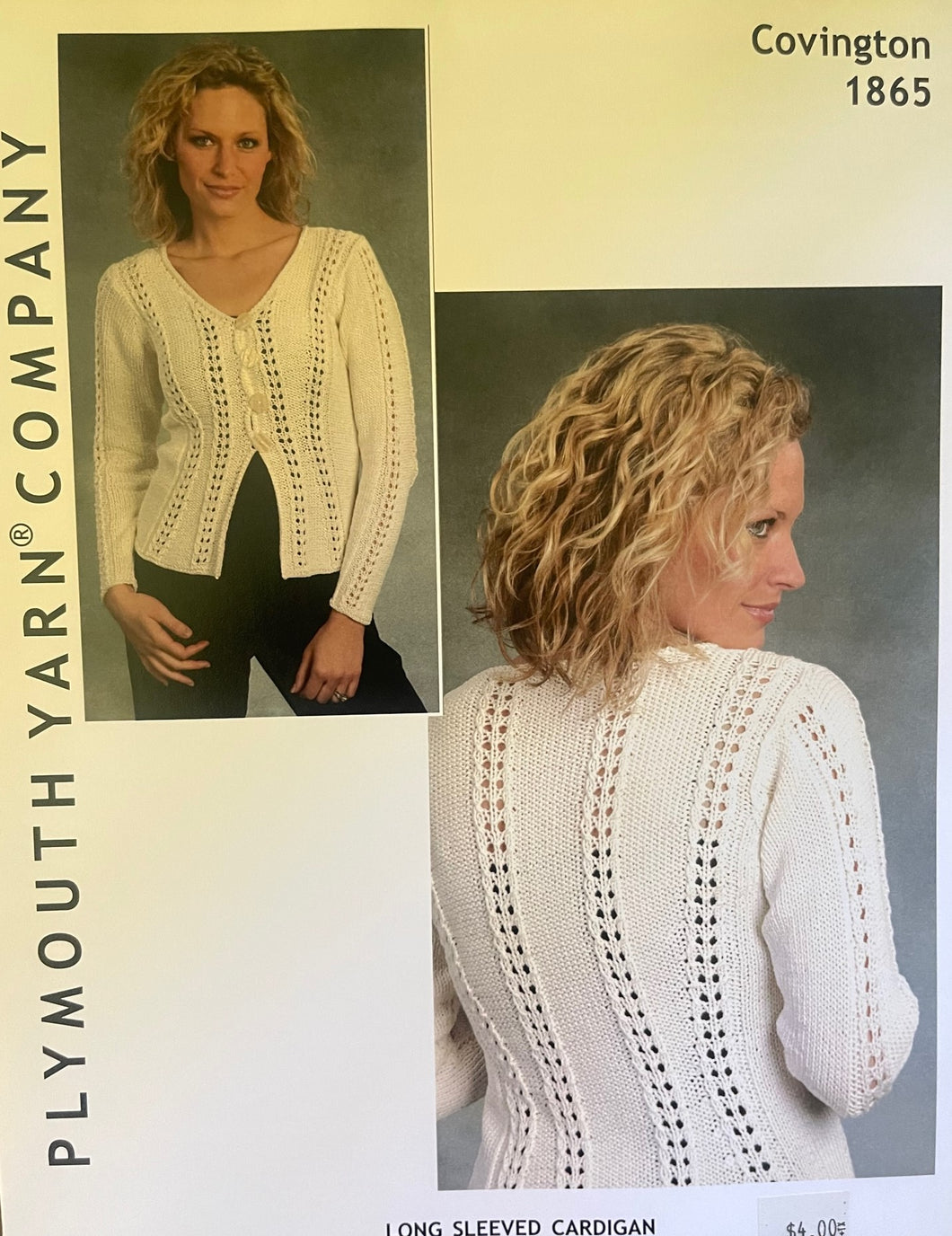 Plymouth Pattern  #1865 – Long Sleeve Cardigan