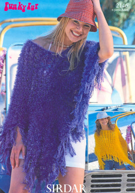 2146 Funky Fur Poncho Sirdar Leaflet