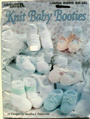 Knit Baby Booties Leisure Arts Leaflet 2965