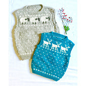 #03 Child's Sheep & Reindeer Vests by Melinda Goodfellow