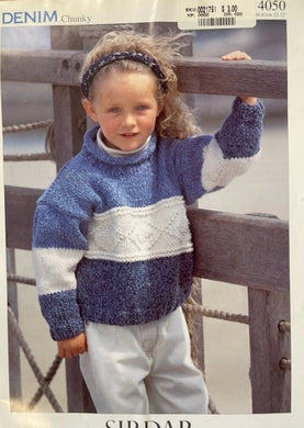 4050 Sirdar Leaflet Pullover Sweater