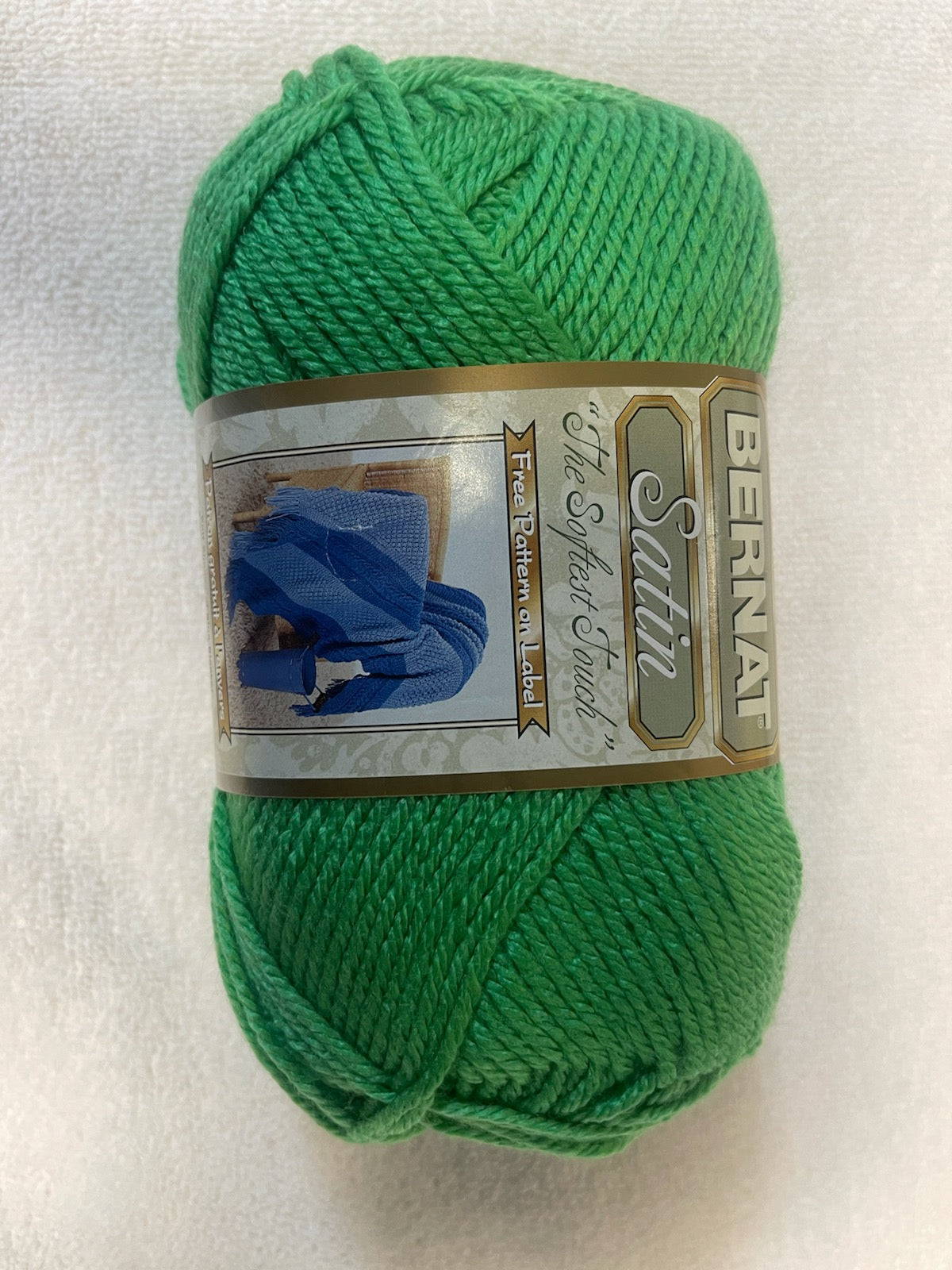 Bernat Satin Solid Yarn - Emerald Green Acrylic Knitting & Crochet Yarn