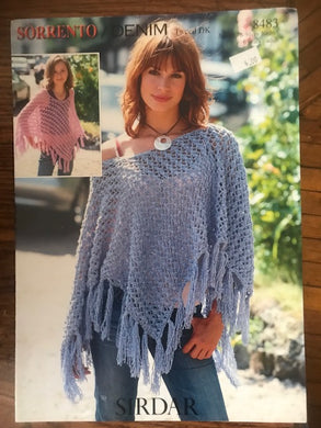 Sirdar Sorrento/Denim Tweed DK Poncho #8483