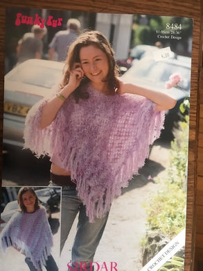 Sirdar Funky Fur Poncho Crochet #8484