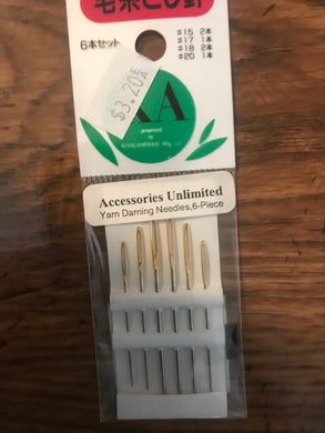 Accessories Unlimited Yarn Darning Needles 6 Pieces
