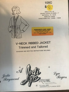 Jodie Raymond Originals-V-Neck Ribbed Jacket