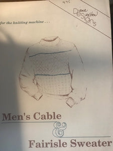 Men's Cable Fair isle Sweater by Diana Sexton