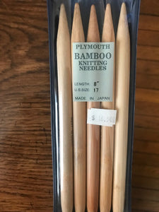 Plymouth 8" Bamboo Double Pointed Needles Size 17