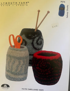 Plymouth Pattern  #P576 – Felted Embellished Vases